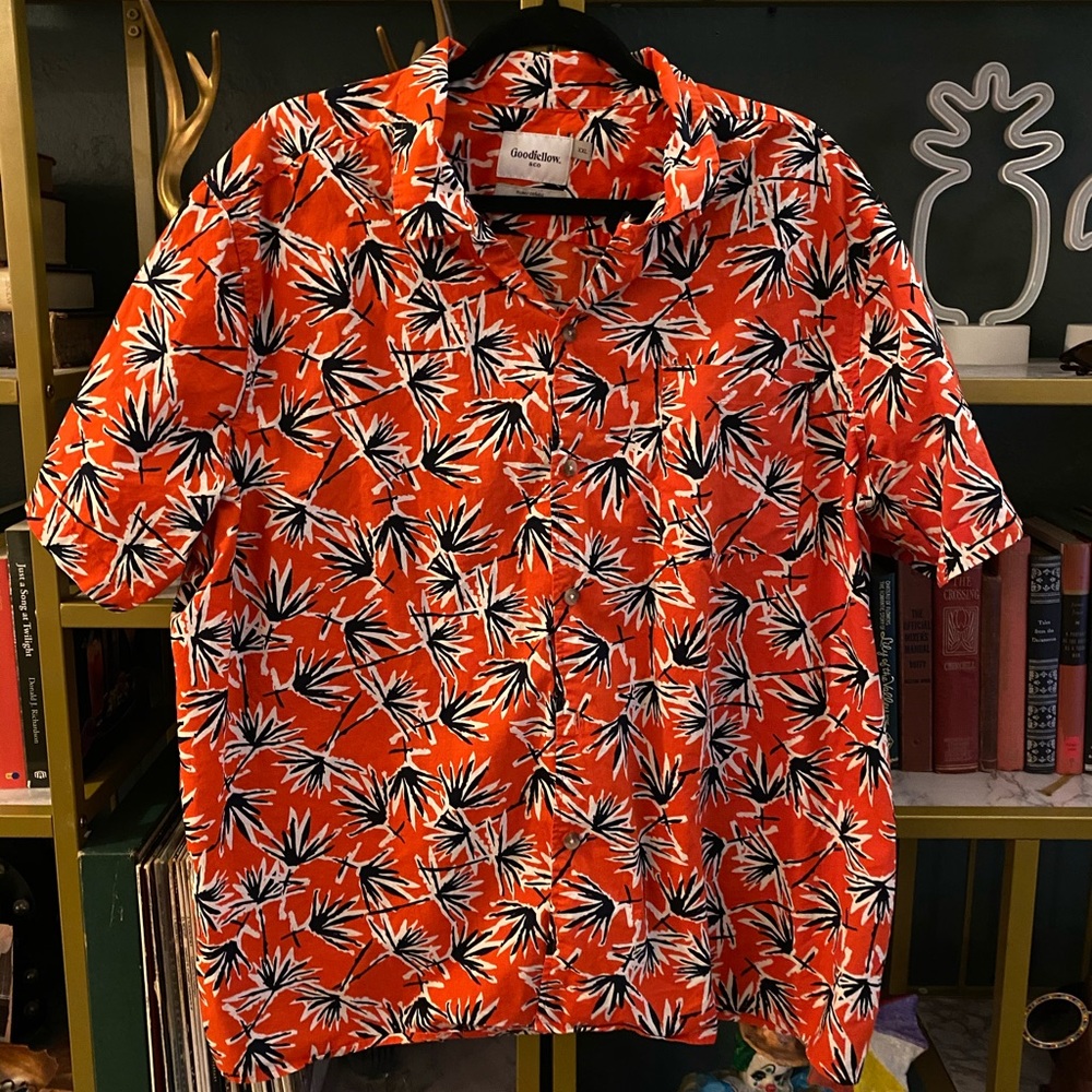 Fun Print Short Sleeve Button Down